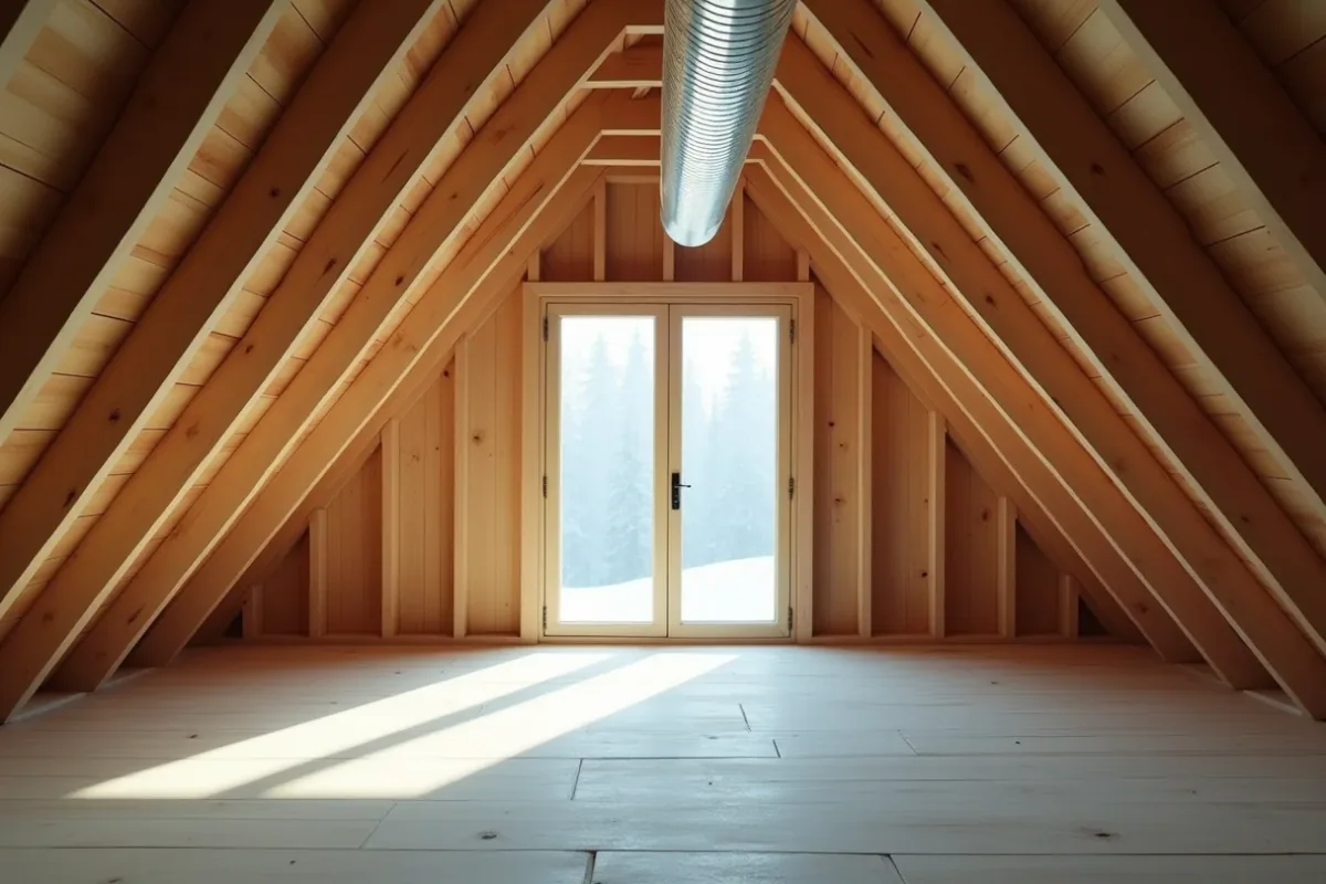 ventilationskanaler dragna genom en vind