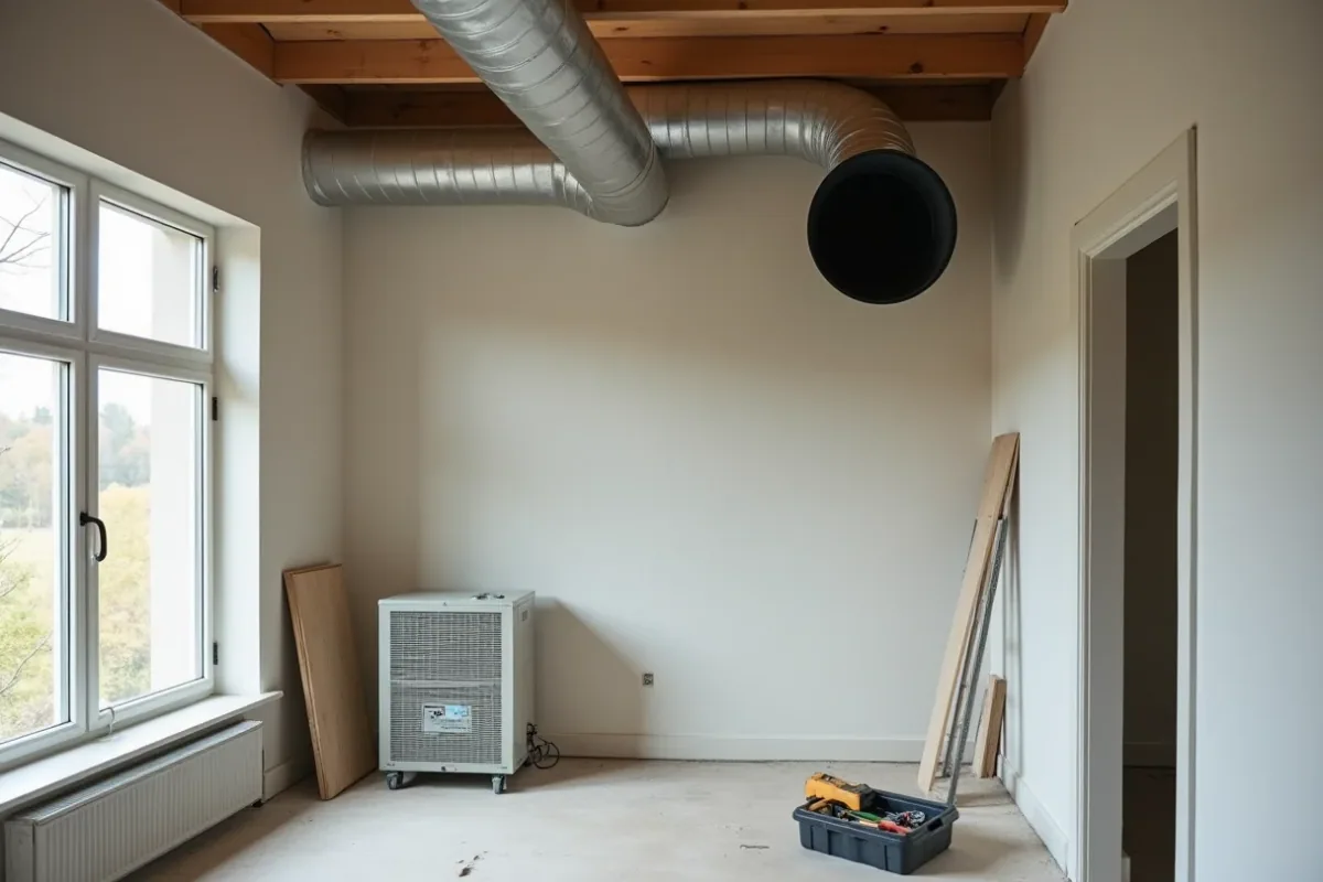 installation av ventilationssystem i ett hus
