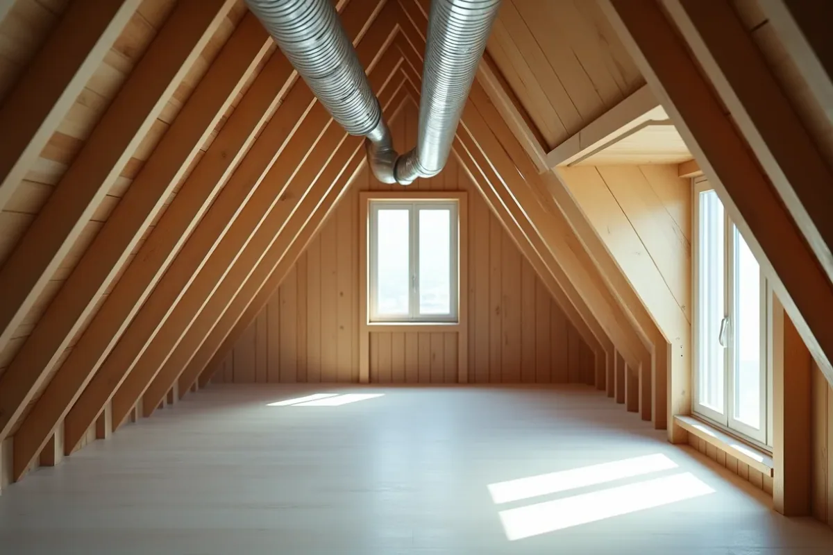 ventilationskanaler dragna genom en vind