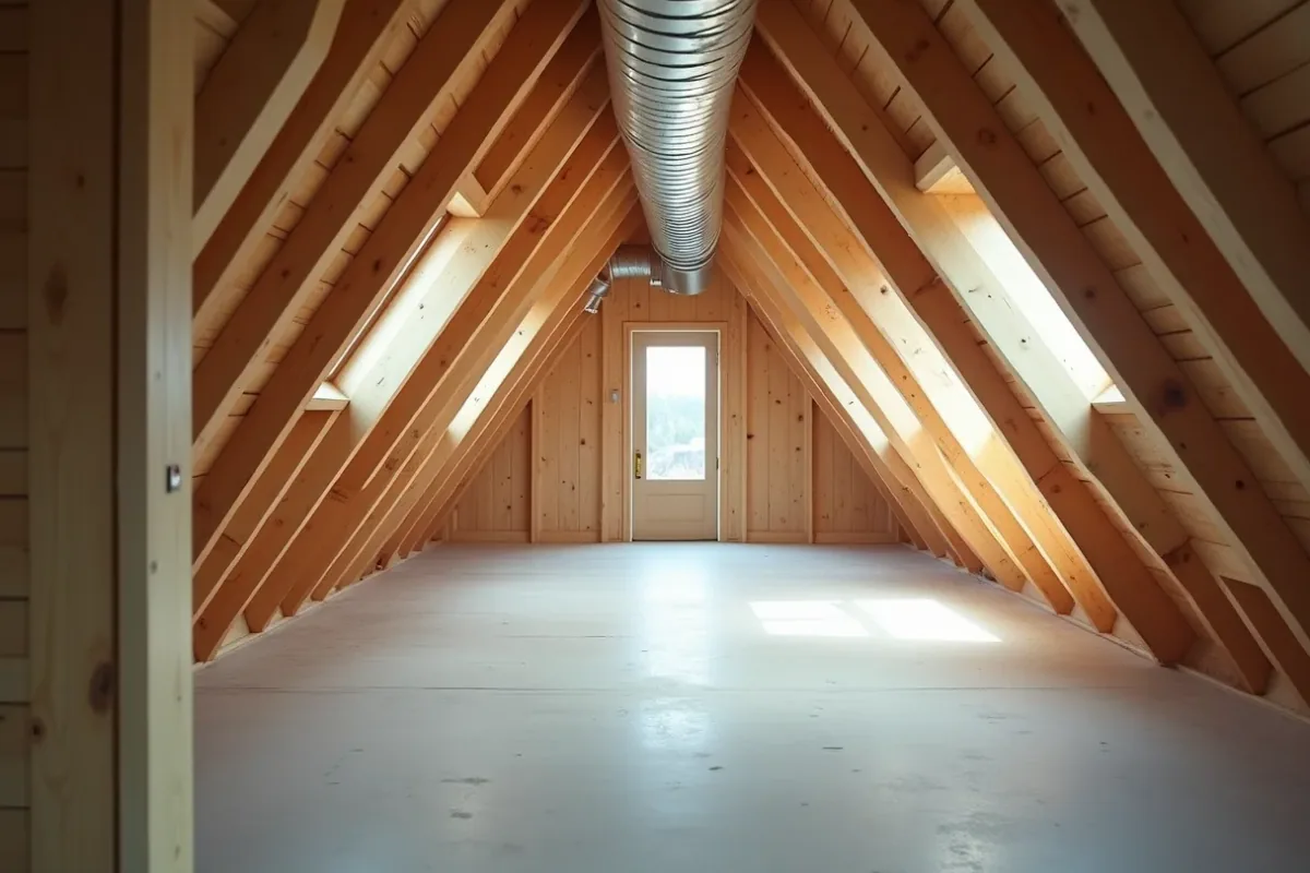 ventilationskanaler dragna genom en vind