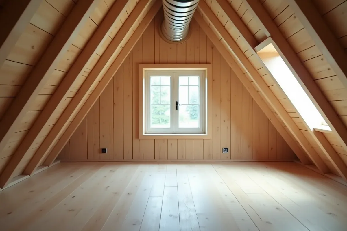 ventilationskanaler dragna genom en vind